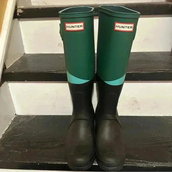 NEW HUNTER Asymmetric Color Block Tall
Boots Size7 EU 38 green black - Picture 3 of 10